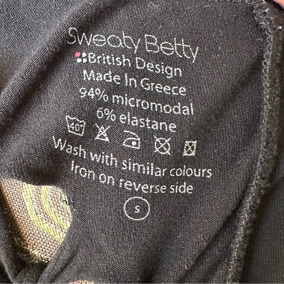 Sweaty Betty Modal Black Lace Up Back Jumpsuit Bodysuit with mesh detail size s - Picture 4 of 6